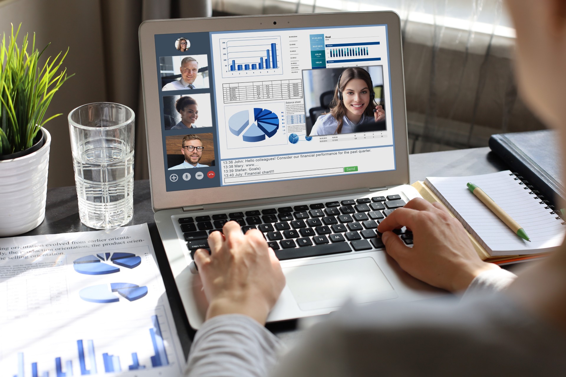 Consultants collaborating in a modern office environment