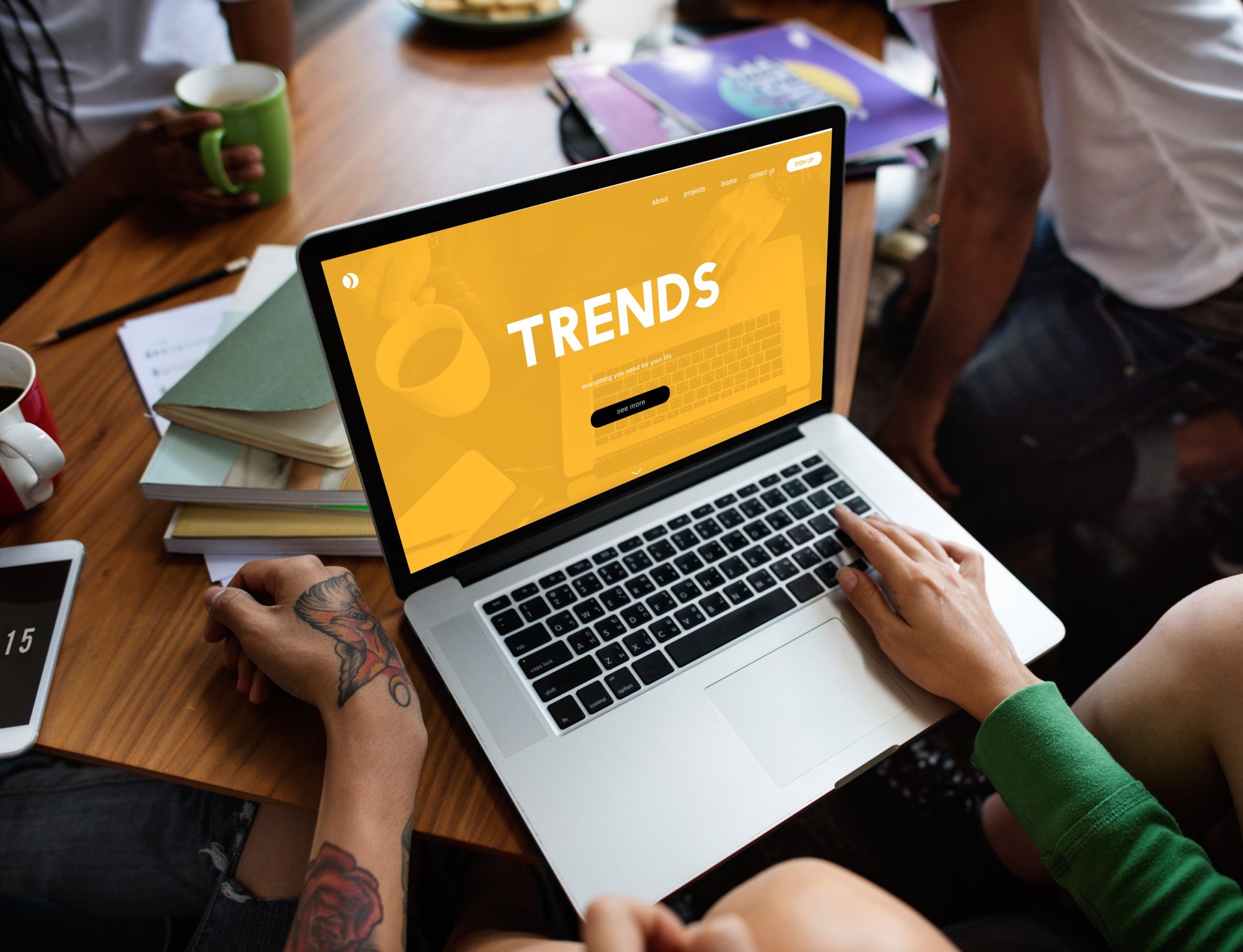 Consultants collaborating in a modern office environment