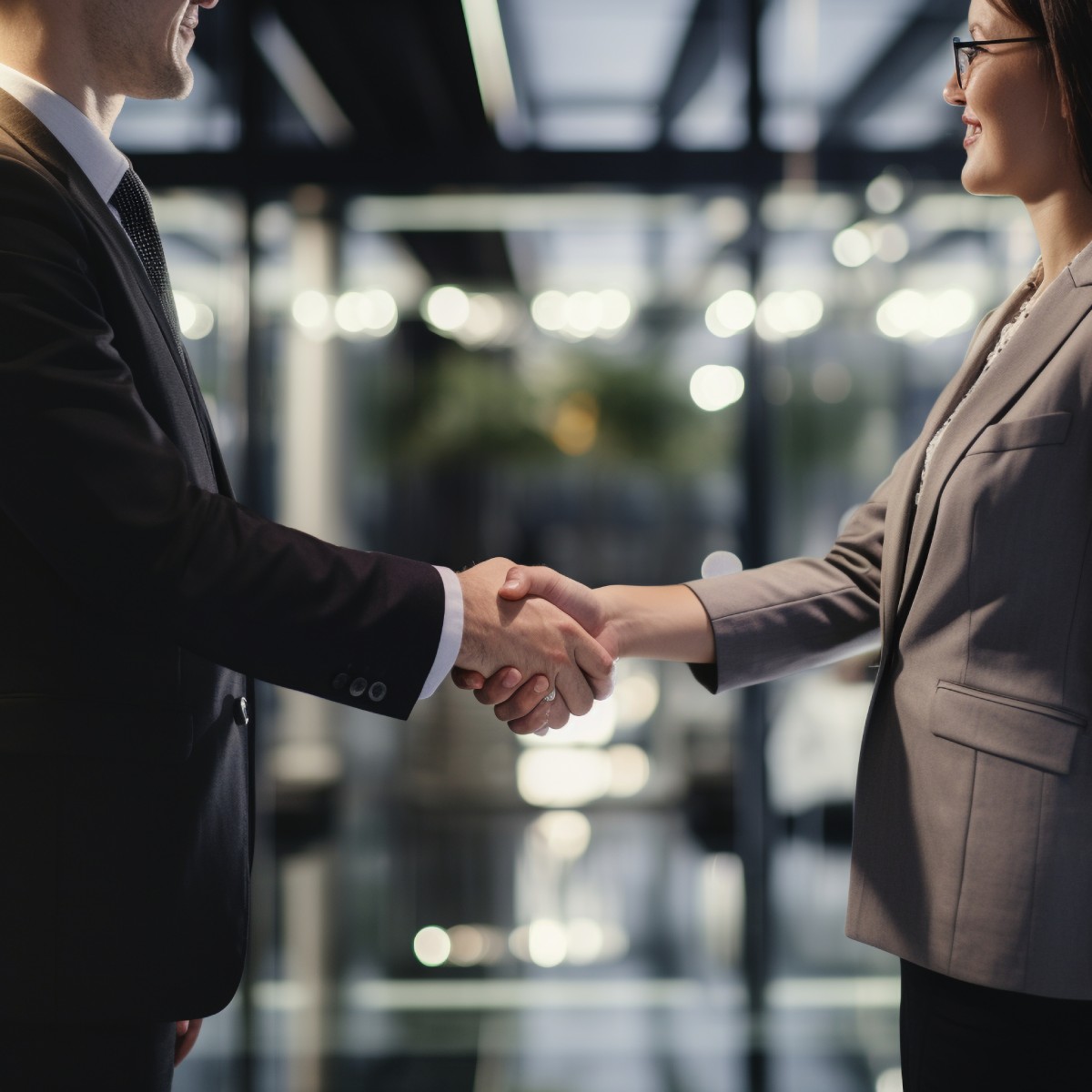 Consultants collaborating in a modern office environment